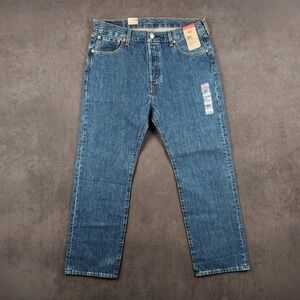 Levis 501 Original Jeans Mens 36x30 Blue Dark Wash Straight Leg Button Fly NEW